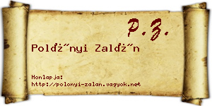 Polónyi Zalán névjegykártya